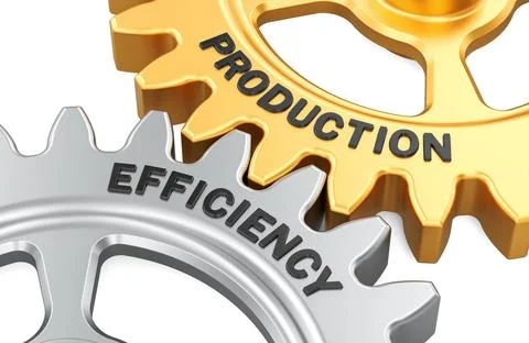 Production and Efficiency gears, 3D rendering Stock Illustration