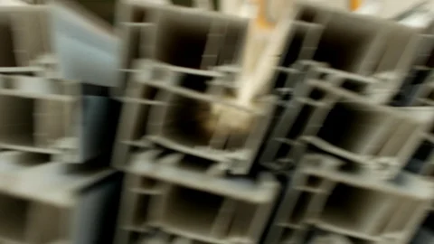 Production and manufacturing of frames and PVC windows, in the pvc windows Stock Footage 95977636