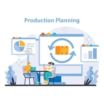 Production and Quality concept. Flat vector illustration. Stock Illustration
