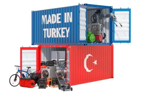 Production and shipping of electronic and appliances from Turkey, 3D renderin Stock Illustration