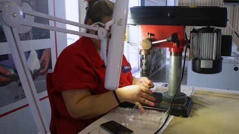 Production of artificial pearls Stock Footage 80601278