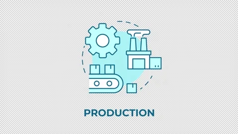 Production blue concept icon animation Stock Footage 341021030