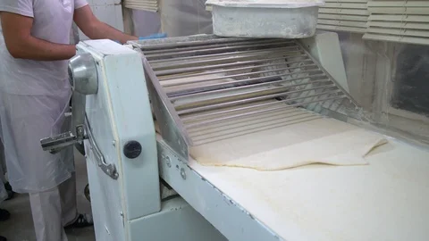 Production of bread, rolls, factory. Stock Footage 105346202