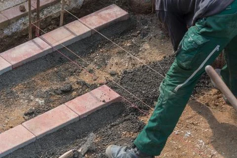 Production of a brick wall Stock Photos