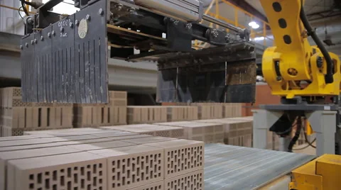 The production of bricks Stock Footage 56391939