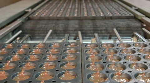 Production of cake Video stock 46225561