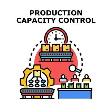 Production capacity control optimizing manufacturing process 스톡 일러스트