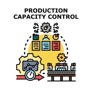 Production capacity control system management vector illustration イラスト素材