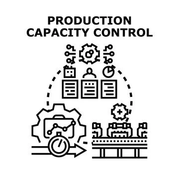 Production capacity control system management vector illustration Stock Illustration