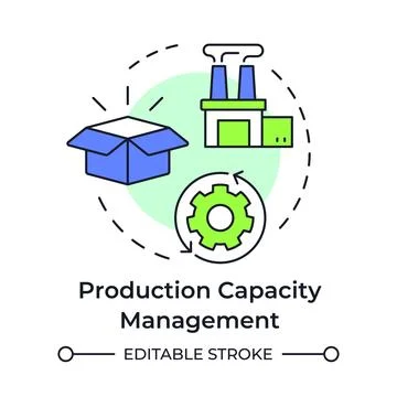 Production capacity management multi color concept icon Stock Illustration
