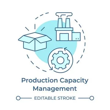 Production capacity management soft blue concept icon Stock Illustration