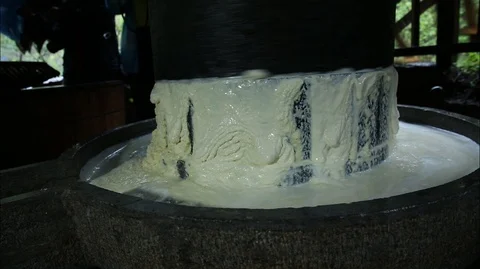 Production of cheese, milk, martentic Stock Footage 107585790