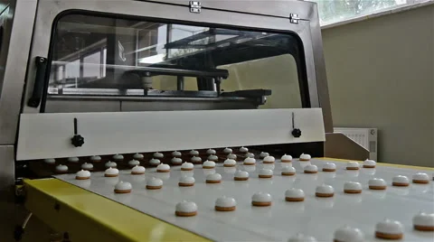 Production of chocolate marshmallow Stock Footage 46233205