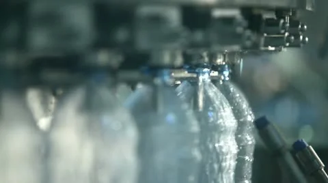 Production of clean water bottles Stock Footage