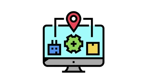 Production to client logistics process color icon animation Vídeos de archivo 164234642