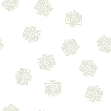 Production to client logistics process glyph seamless pattern Illustrazione stock