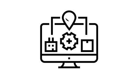 Production to client logistics process line icon animation Vídeos de archivo 164281982