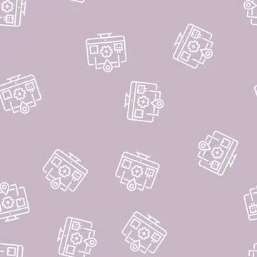 Production to client logistics process line seamless pattern Illustrazione stock