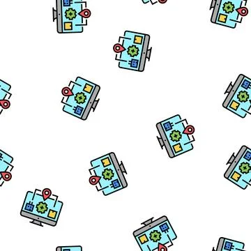 Production to client logistics process vector seamless pattern Stock Illustration