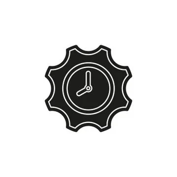 Production clock icon, production planning process symbol Stock Illustration
