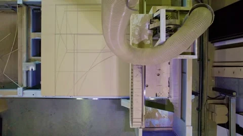 Production CNC Machine top view Stock Footage 247834738