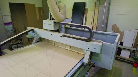 Production CNC Machine working zoom in shot Stock Footage 247834686