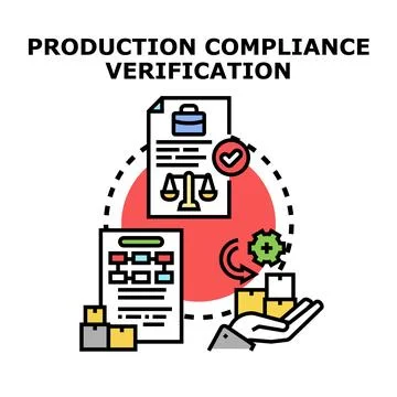 Production compliance verification concept measuring quality standards Stock Illustration