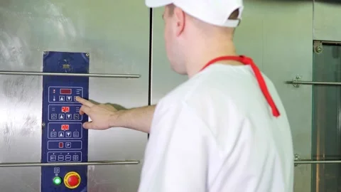 Production of confectionery products. The process of baking cakes and cakes at Stock Footage 171881622