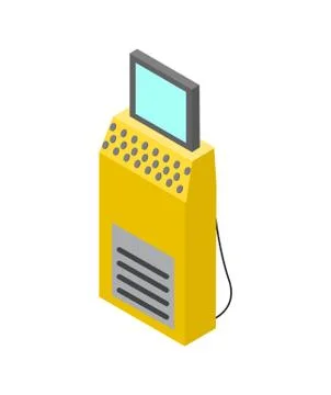 Production Control Computer Vector Illustration Illustrazione stock