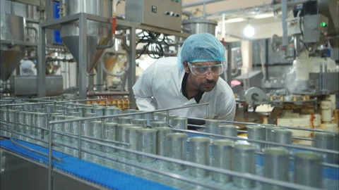 Production control supervisor inspects and controls the operation Stock Footage 308309628