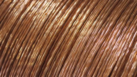The production of copper electric cable close-up. Stock Footage 124528547