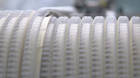 Production of corrugated cardboard using wavy structure Stock-Footage 295151832