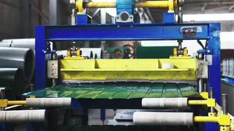 Production of corrugated sheets close-up. Stock Footage 273445500