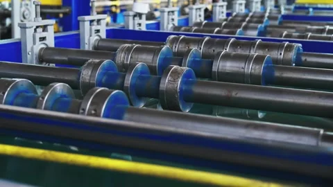 Production of corrugated sheets close-up. Stock Footage 273446559