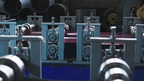 Production of corrugated sheets close-up. Stock Footage 273446715