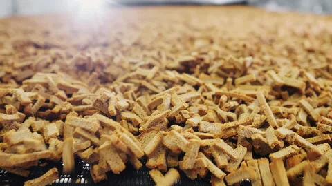 Production of crackers at the factory. Stock Footage 276911145