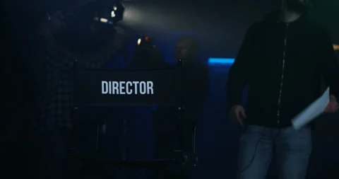Production crew fixing and testing the film equipment Stock Footage 102846814