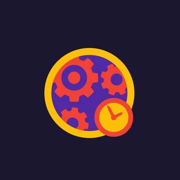 Production cycle and time, vector Illustrazione stock