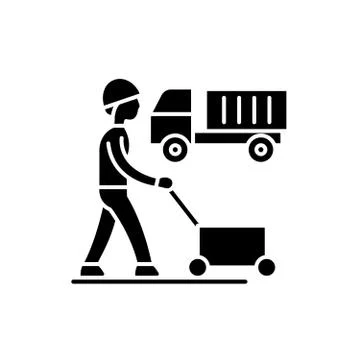 Production cycle black icon, vector sign on isolated background. Production Stock Illustration