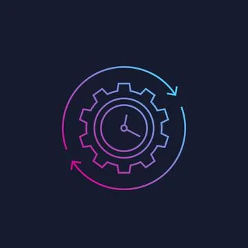 Production cycle icon, linear style Stock-Illustration