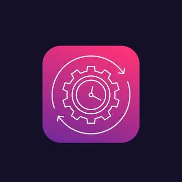 Production cycle icon, linear vector Stock-Illustration