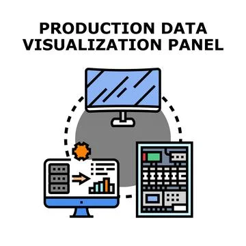 Production data visualization panel system management 库存插图