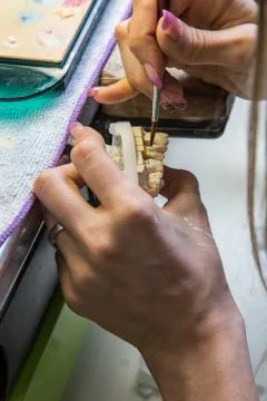 Production dentures Stock Photos