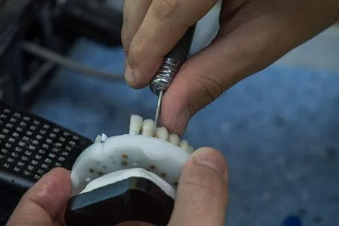 Production dentures Stock Photos