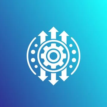 Production, development process, vector icon Stock Illustration