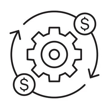 Production efficiency icon vector costs optimization symbol for graphic desig Stock-Illustration