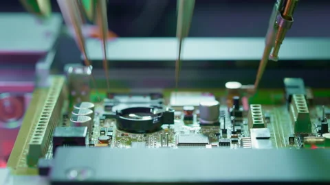 Production of electronic circuit boards Stockbeeldmateriaal 152826440