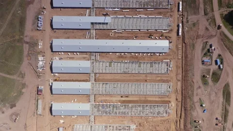 The production facilities of the livestock breeding complex Stock Footage 147935966
