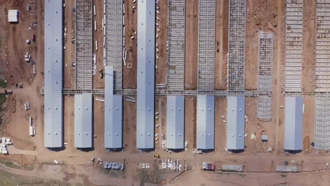 The production facilities of the livestock breeding complex Stock Footage 147936100