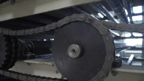 Production in the factory, gears spin Stock Footage 115052012